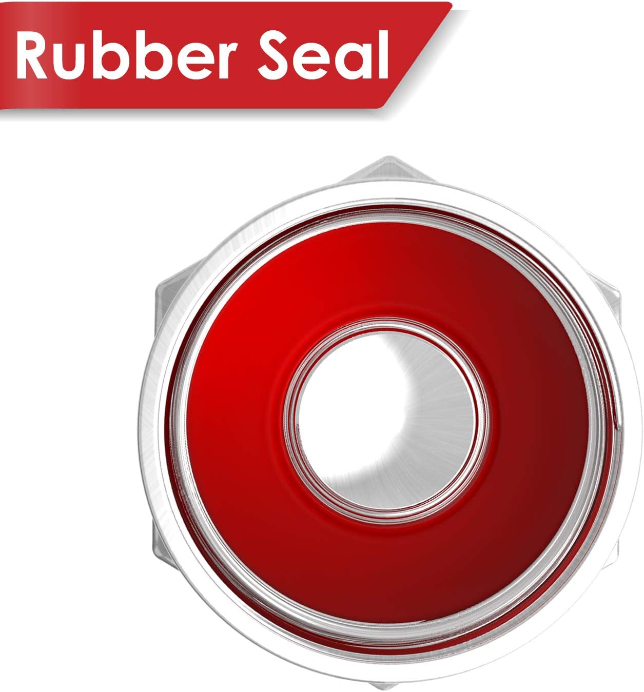 Brass Rubber Seal Tire Valve Stem Caps (Silver (8-Pack))