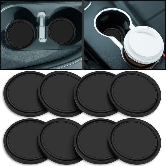 8 Universal car coasters (black)