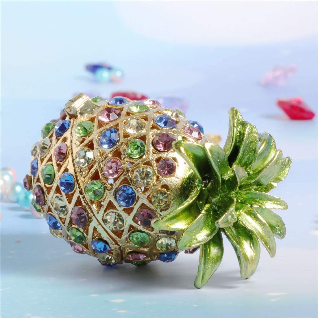 Pineapple Collectible Hinged Trinket Box