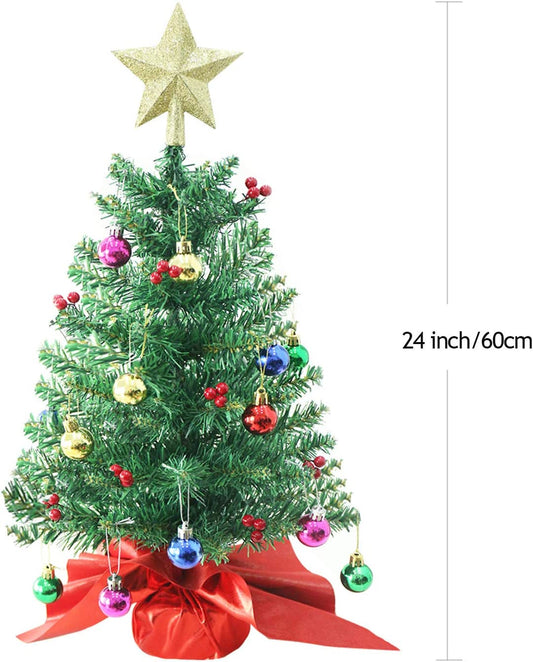 24 Inch Tabletop Christmas Tree, Red