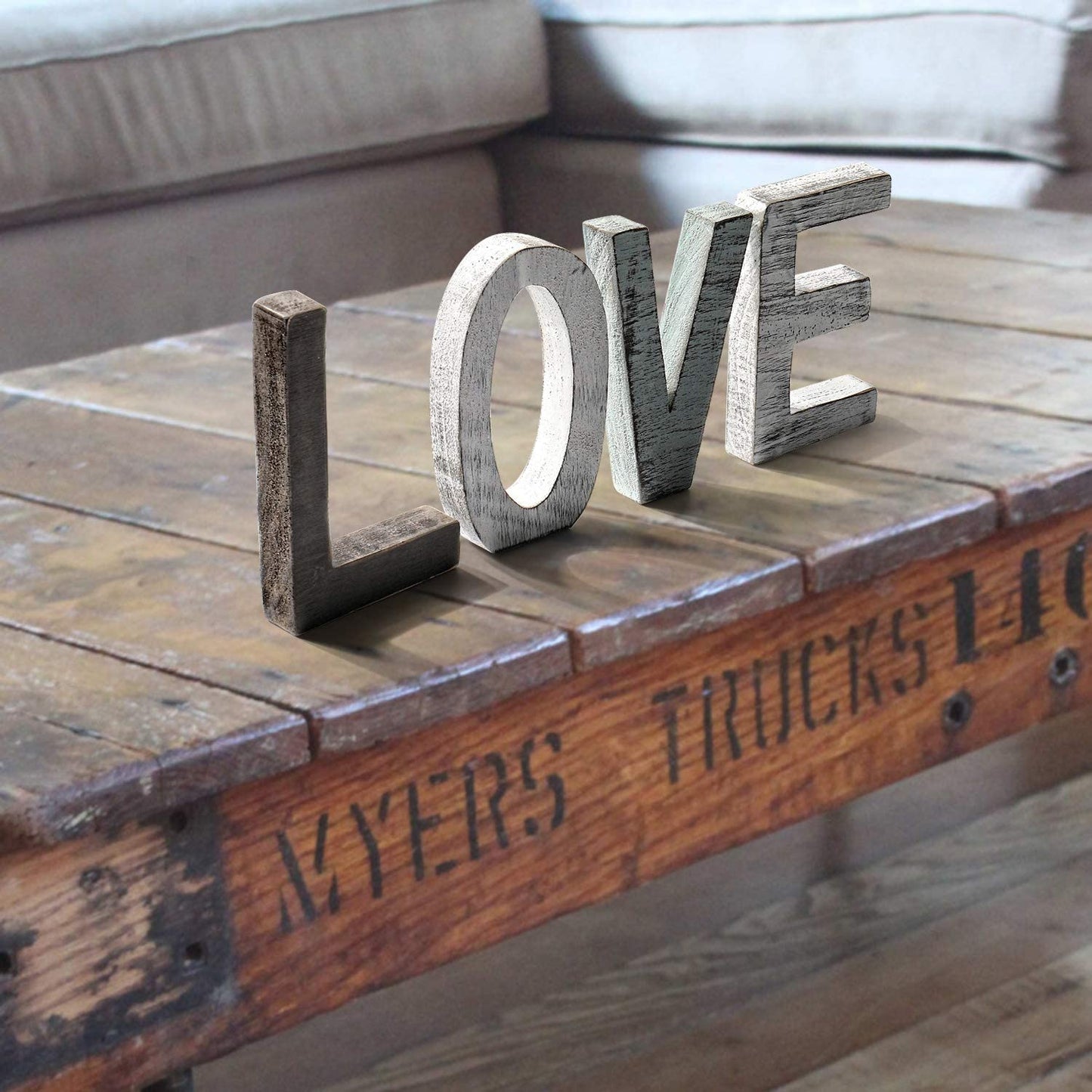 Rustic Wood Block Love Sign, small