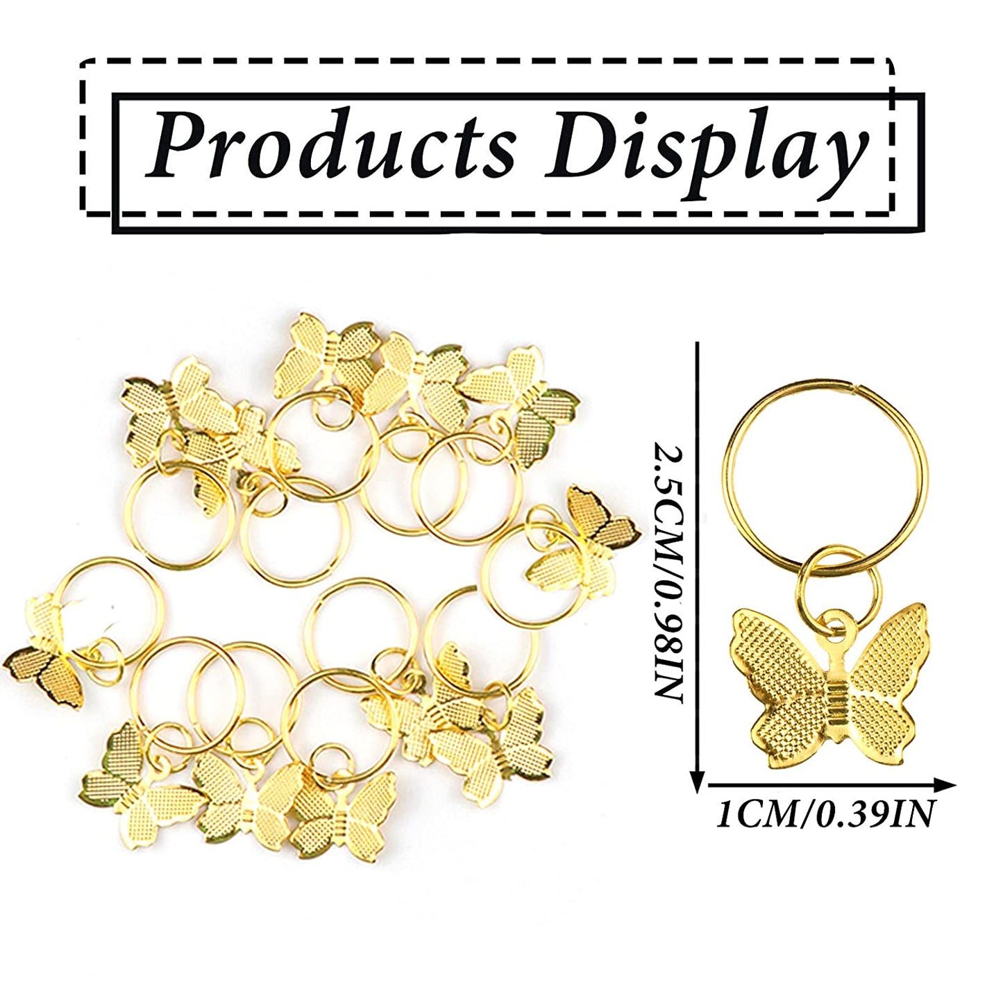 Hair jewelry accessories, 20 pcs, Color: Gold,