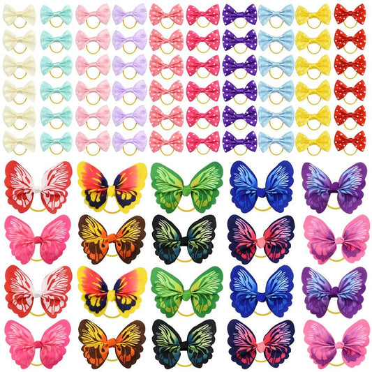 80 Pieces Pet Hair Bows, Multicolor