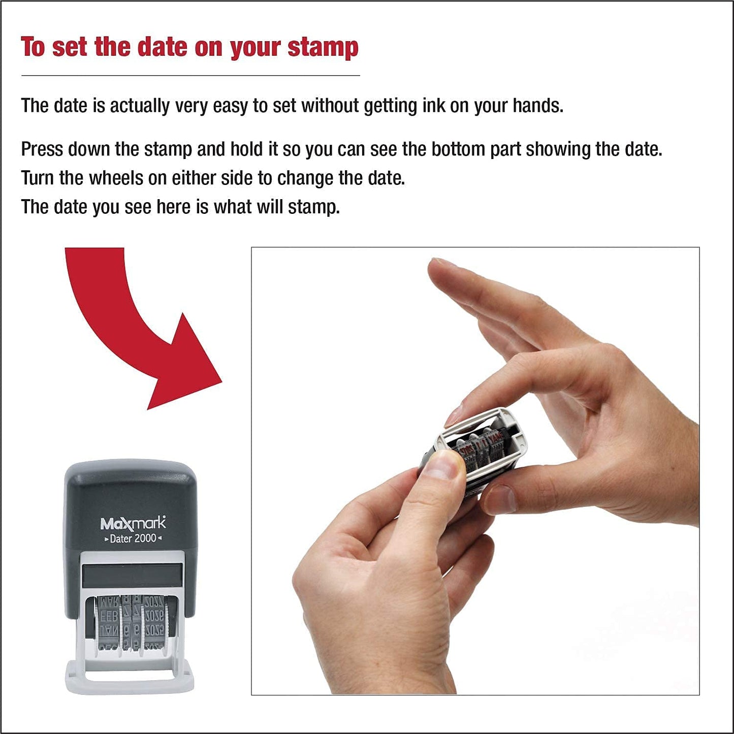 Self Inking Date Stamp (Red)