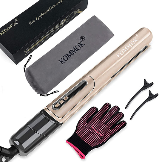 2-in-1 ceramic hair straightener and curling iron