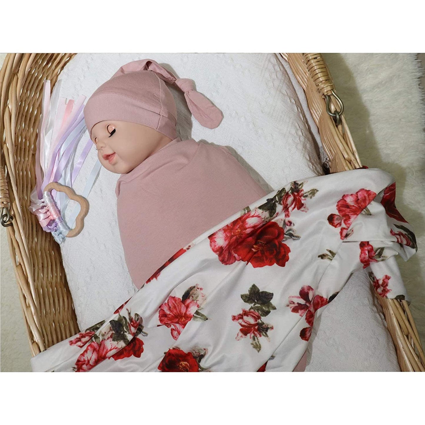 Newborn Sleeping Blanket with Hat, Color: Pink