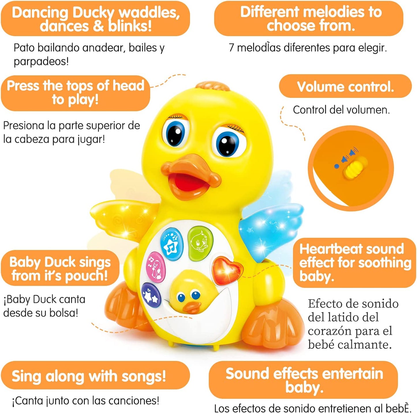 Dancing Walking Yellow Duck Interactive Action Learning