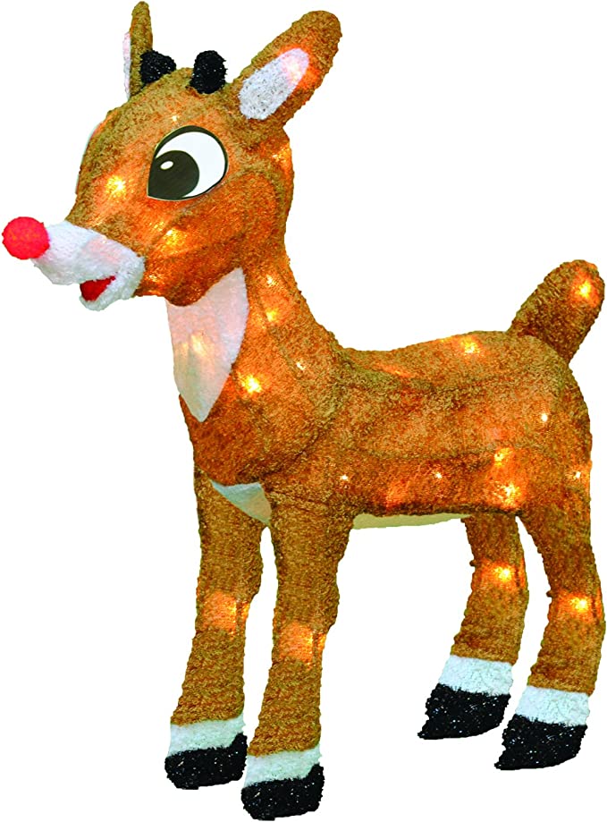 18 Inch Pre-Lit 3D LED Rudolph with Red Flashing Nose