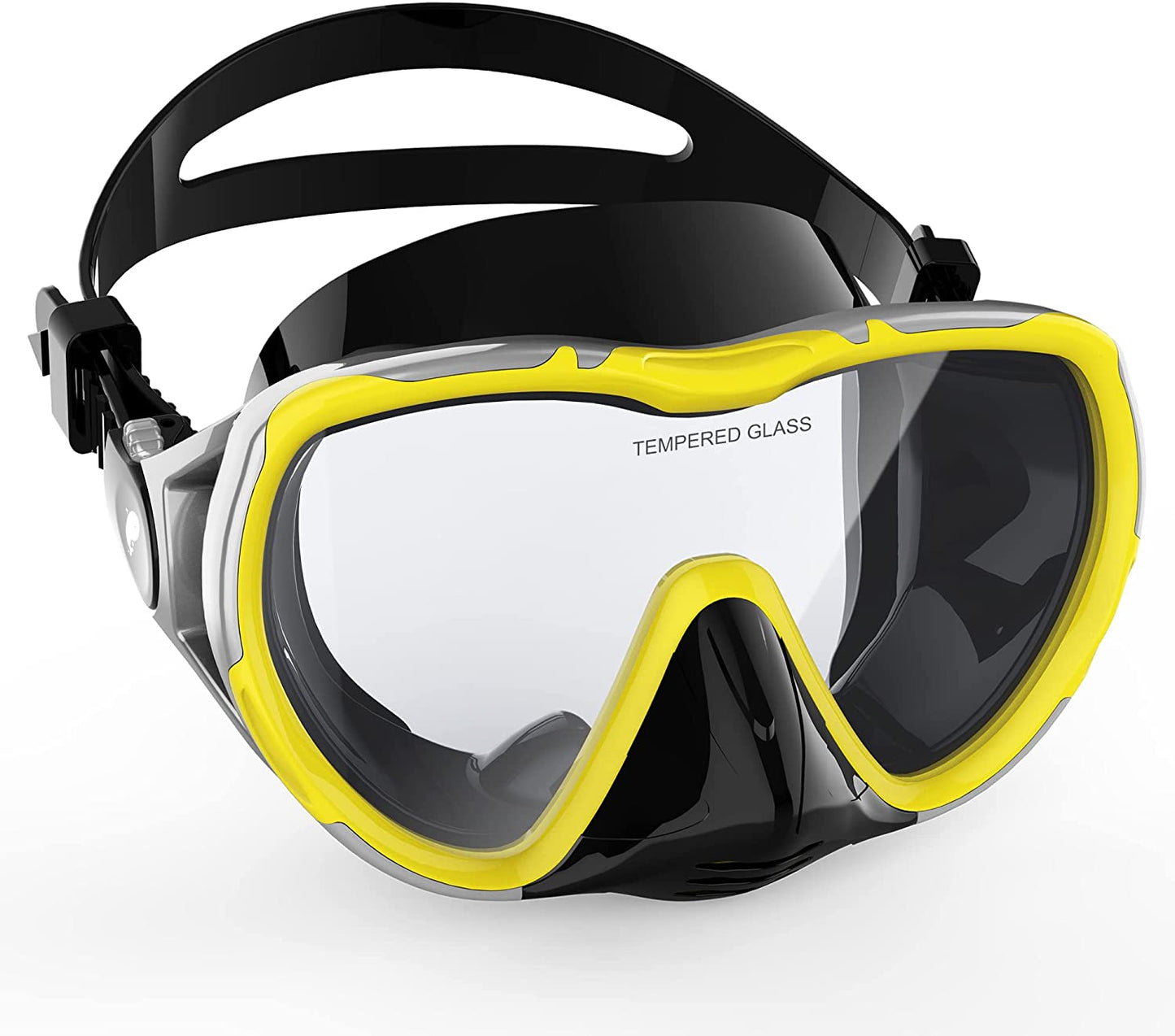 Snorkel Diving Mask, Color: Silver-Yellow