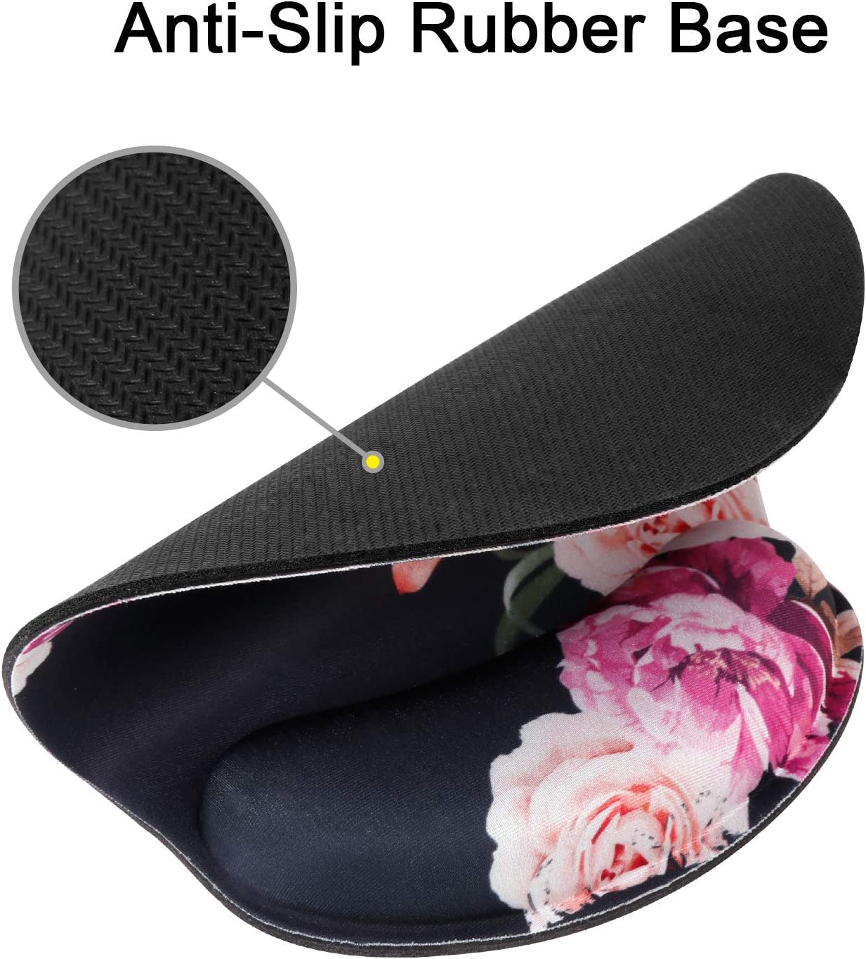 Mouse Pad with Gel Wrist Rest Support (Adorable Peony Flower)