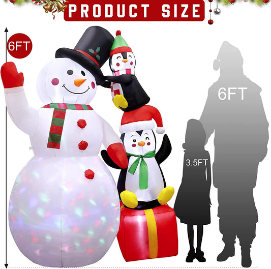 6 foot Christmas inflatables with LED lights