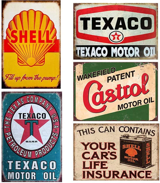 5 pieces of retro style tin signs, 20X30cm