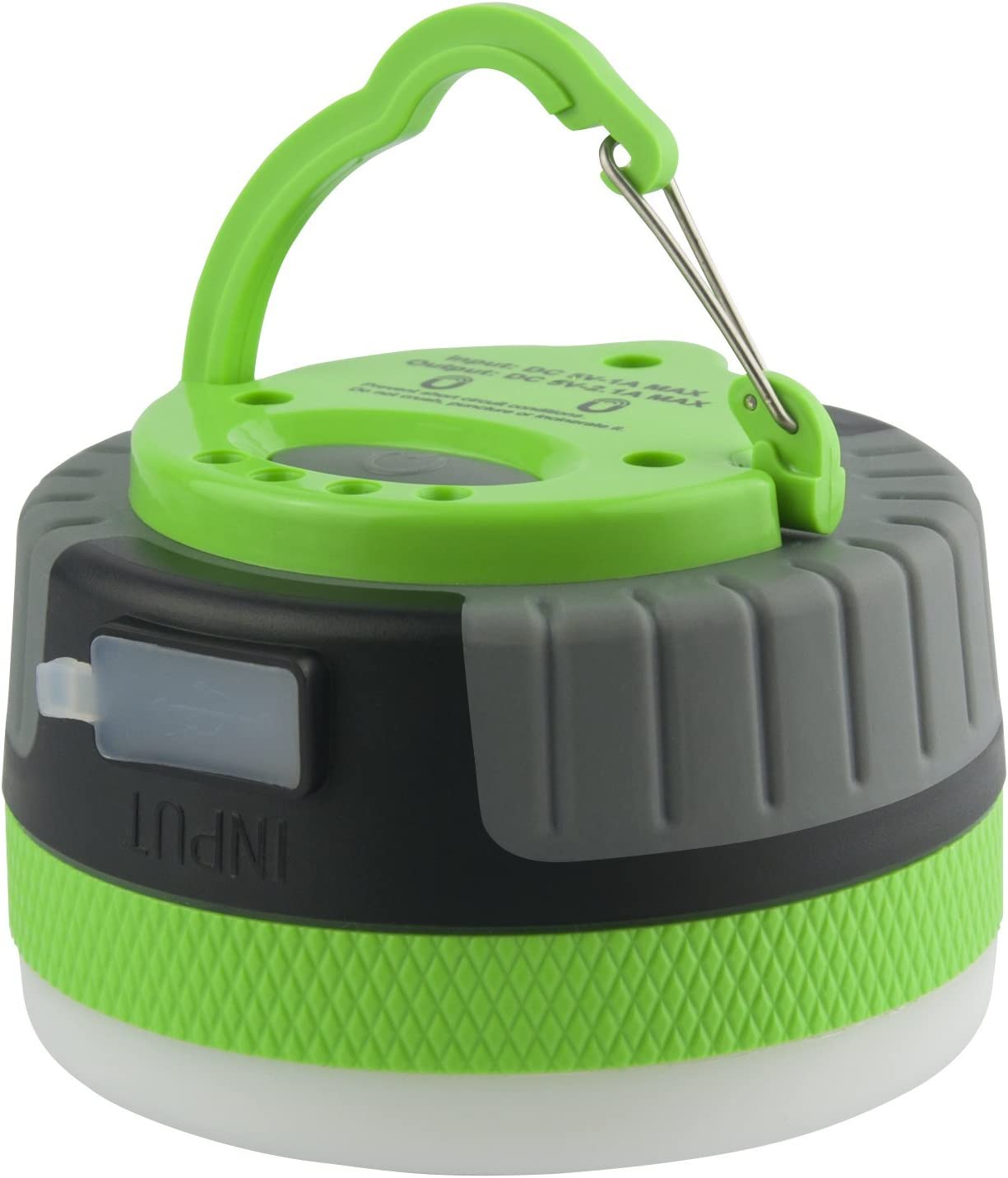 Rechargeable LED Camping Lamp with Magnetic Base, (Green)