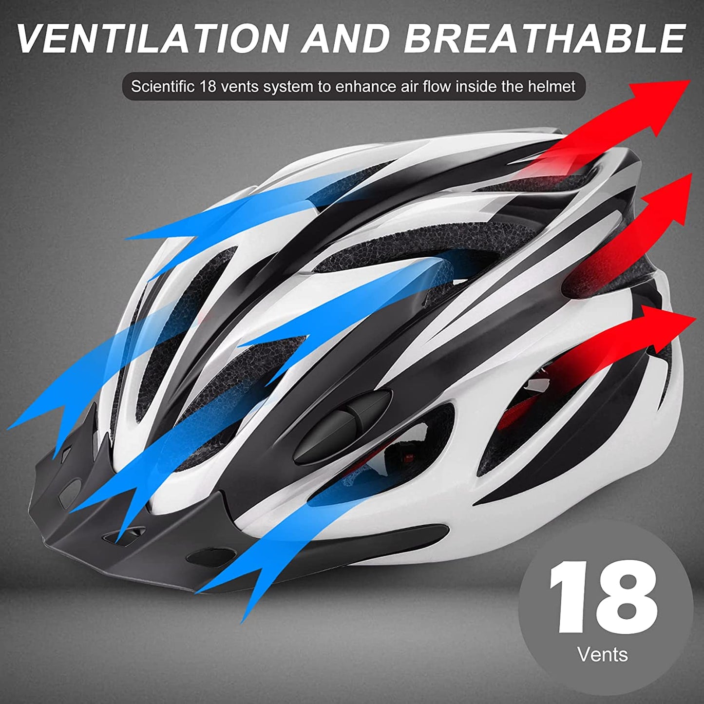 Bicycle helmet for adults (Black plus white)