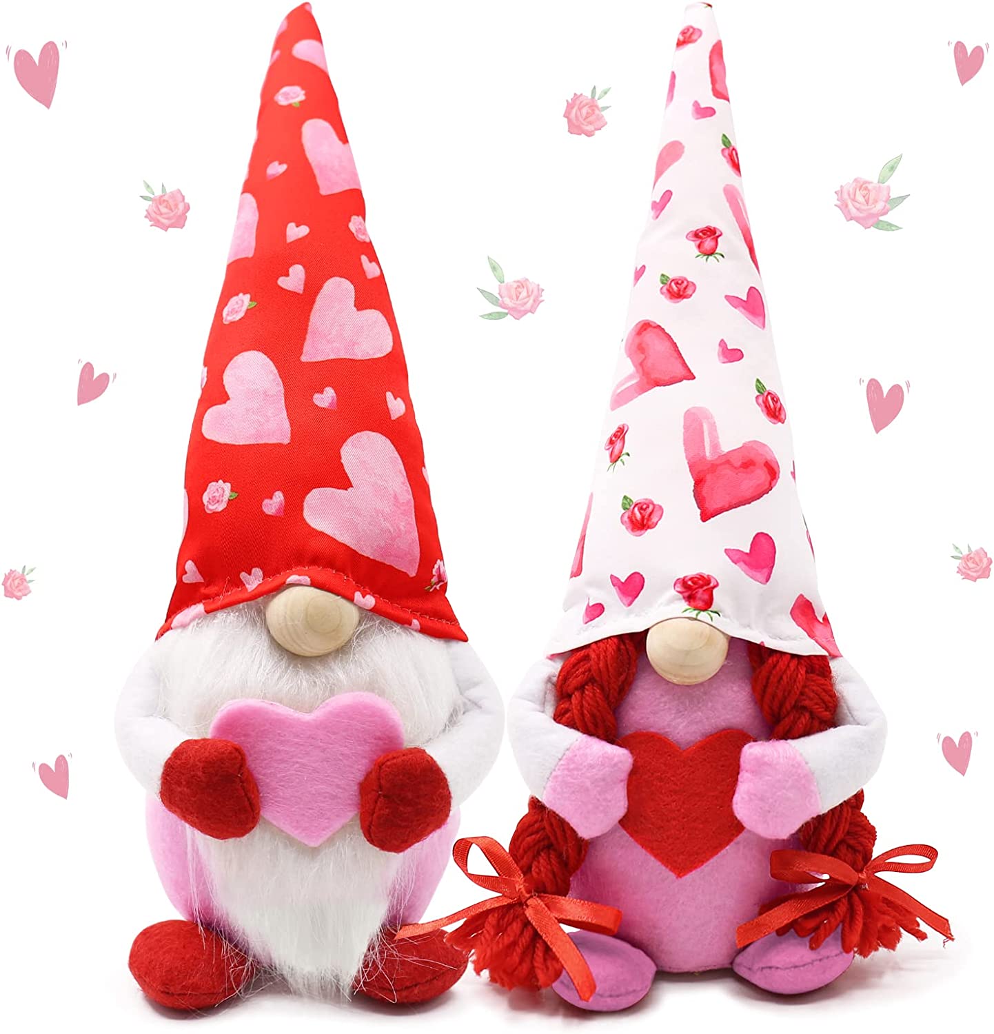 Valentine's gnome decorations - set of 2