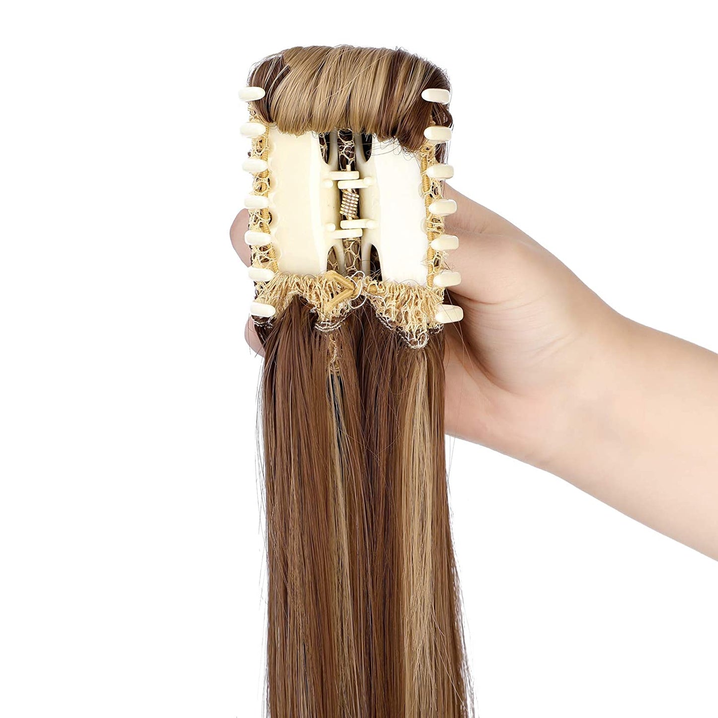 Ponytail Extension 20 Inches Ash Blonde Mix Ginger Brown