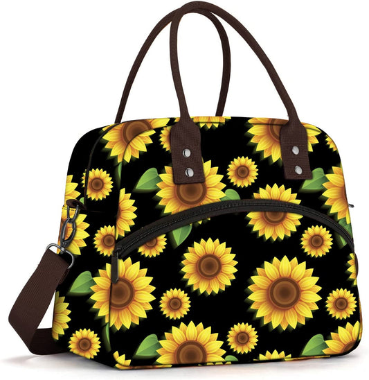 Adjustable Strap Insulated Lunch Bag - Bright Sunflower