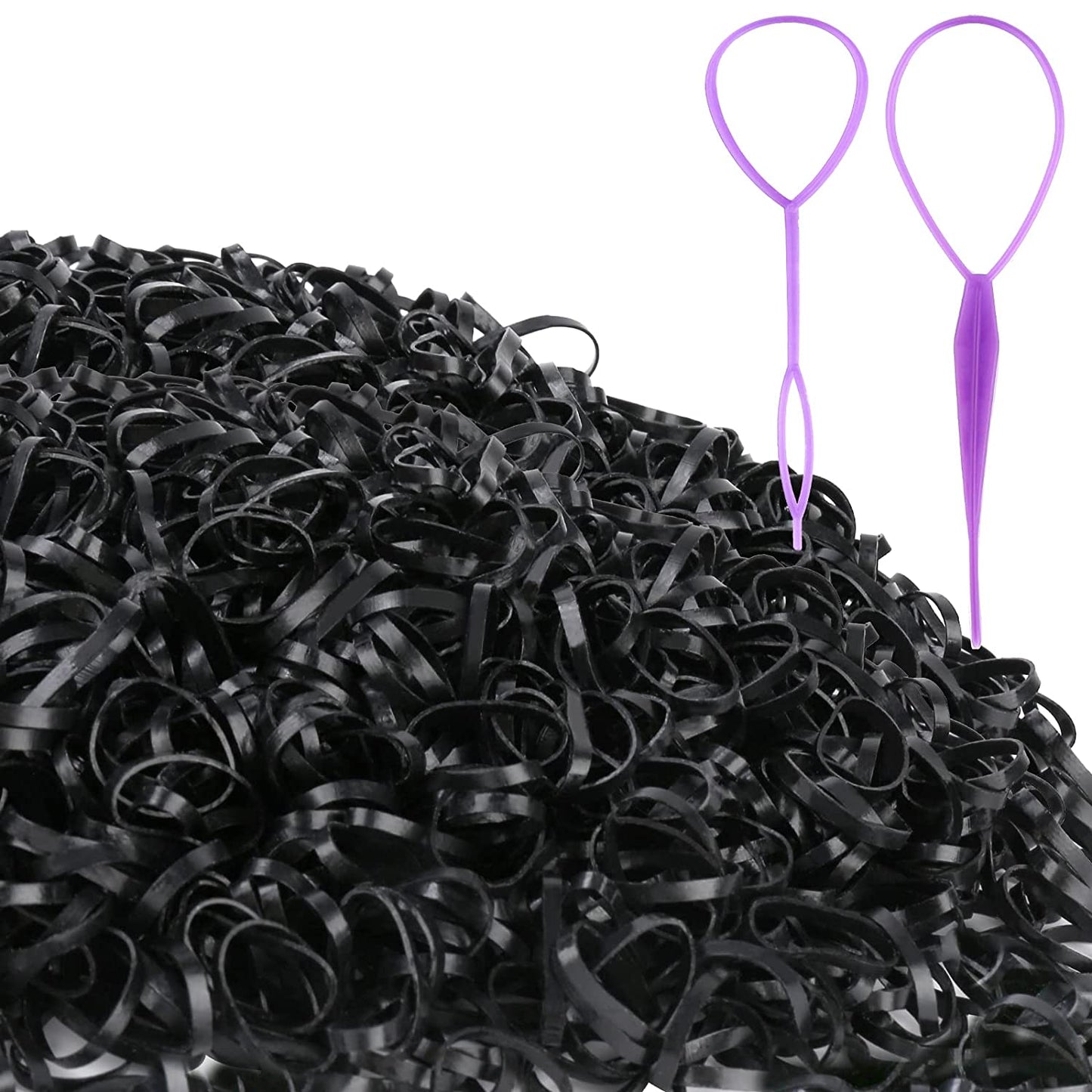 2000 pieces of mini small rubber bands for hair, Black