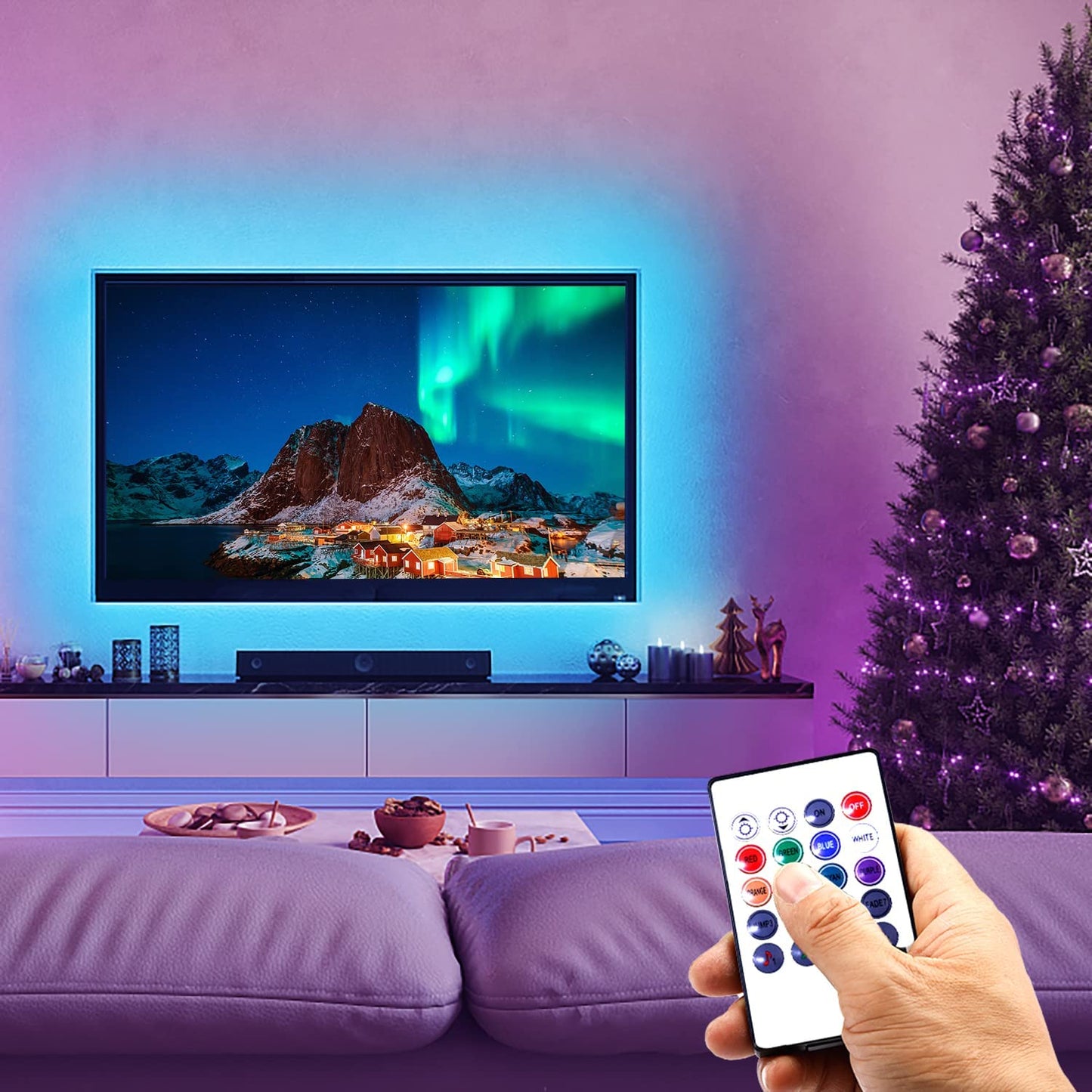 LED TV Light with App and Remote Control, 12.5FT, USB Powered.