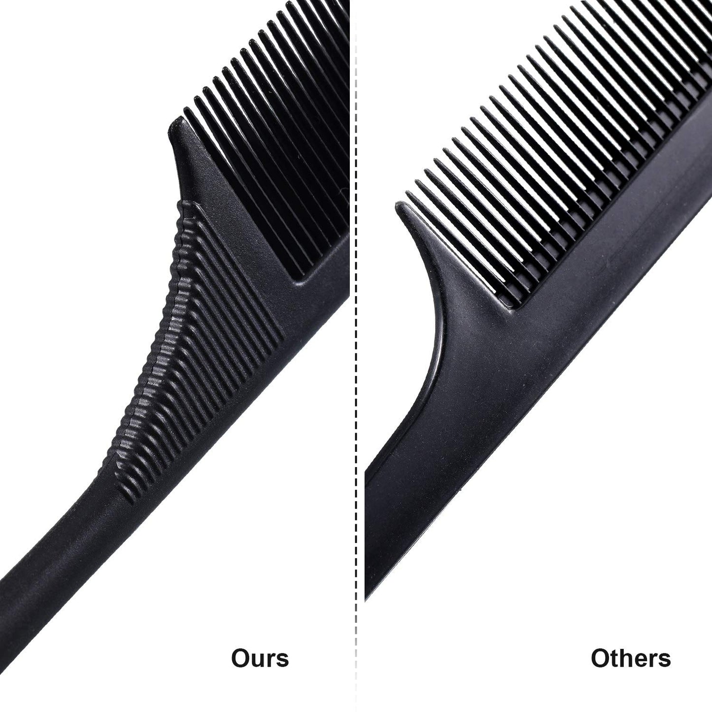 10 piece heat resistant carbon rat tail comb