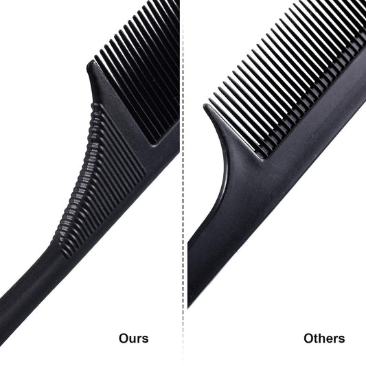 2pcs Carbon Fiber Fine Tooth Rat Tail Comb