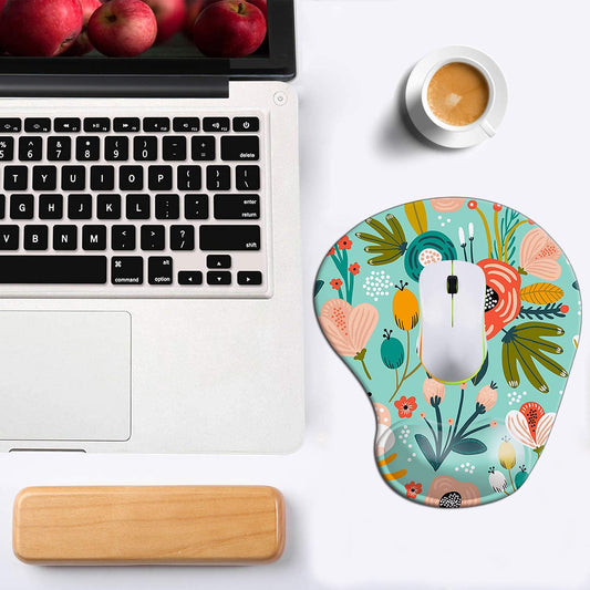 Wrist Support Mouse Pad (Colorful Flower-2)