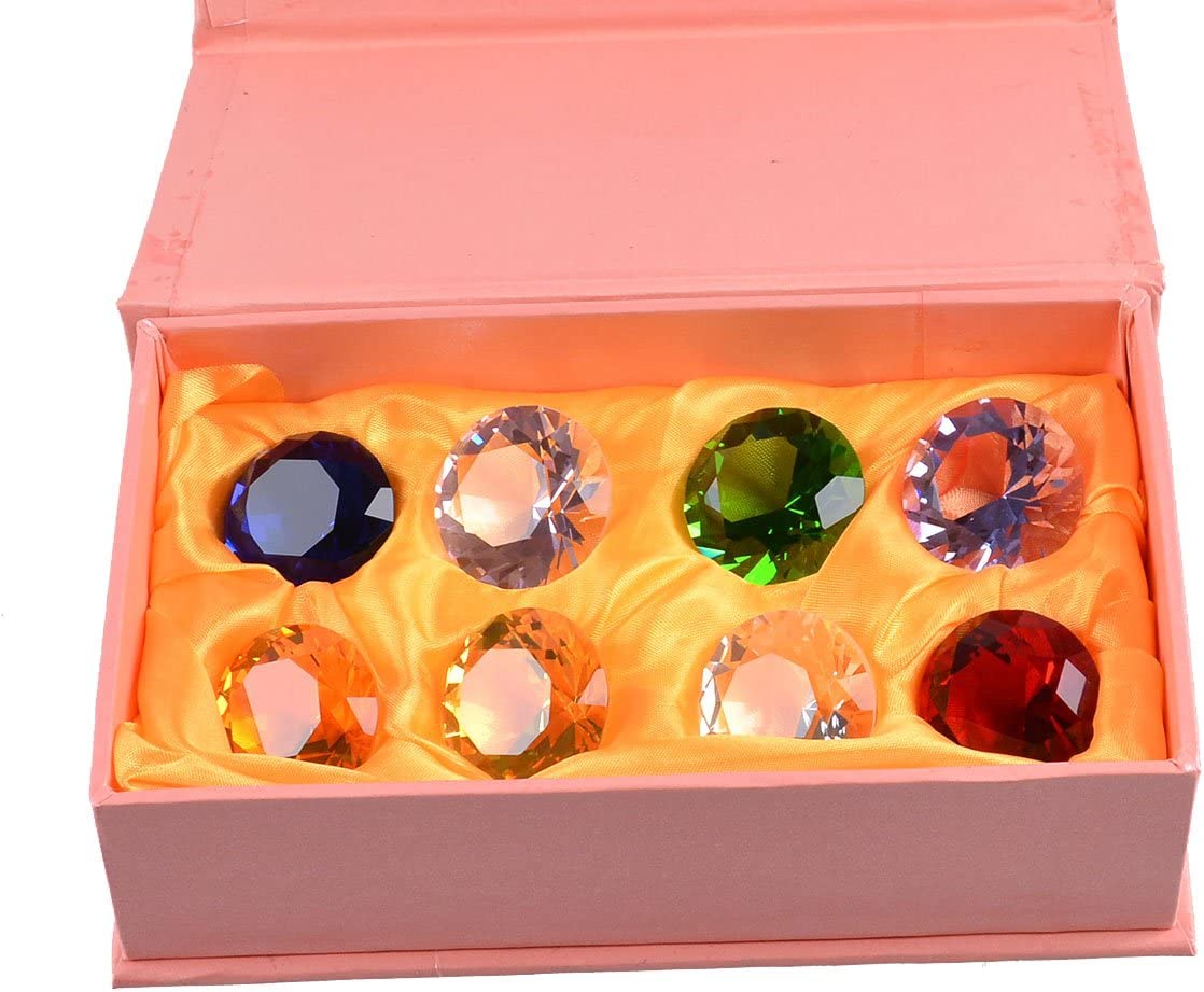 Gemstone Crystal Diamond Paperweight (1.2 Inches), Multicolor