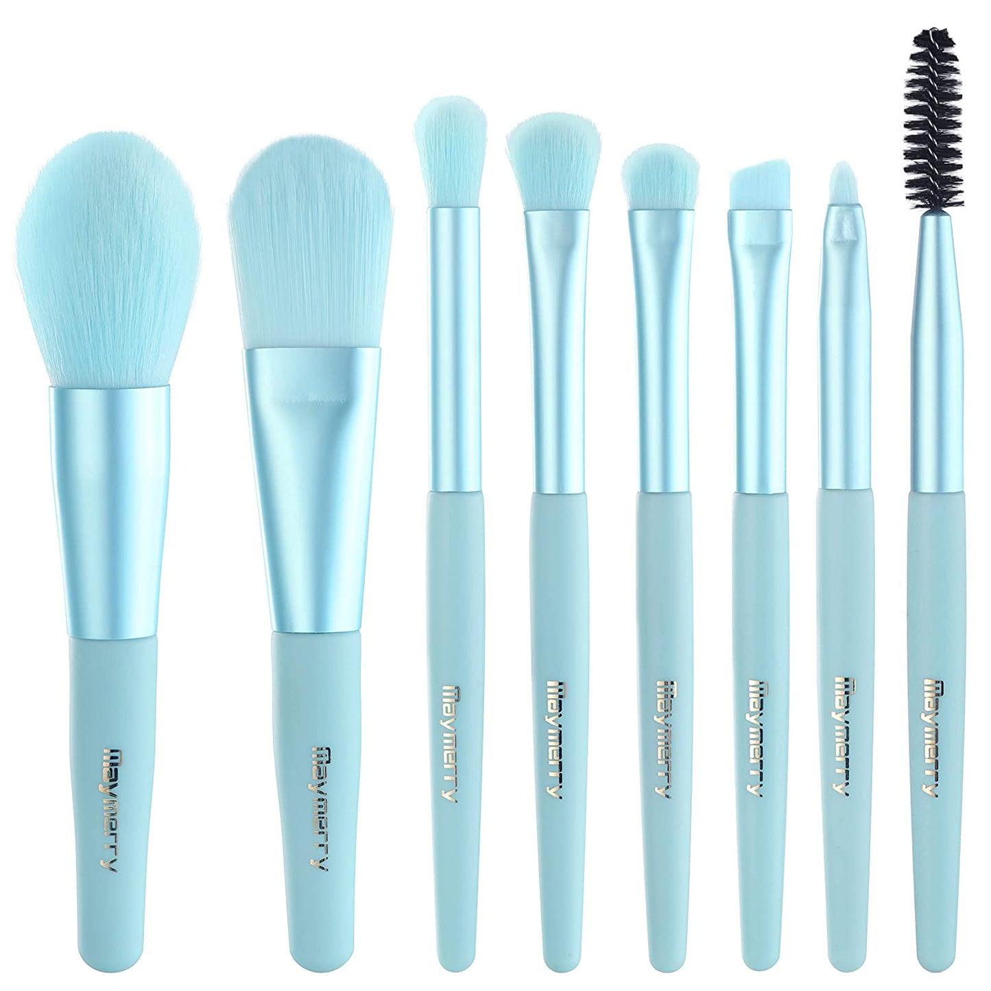 kit of 8 Light Blue makeup brushes