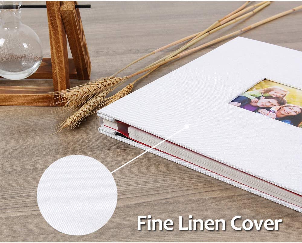 13x12.8" Large Photo Album, 40 Pages (Color: White)