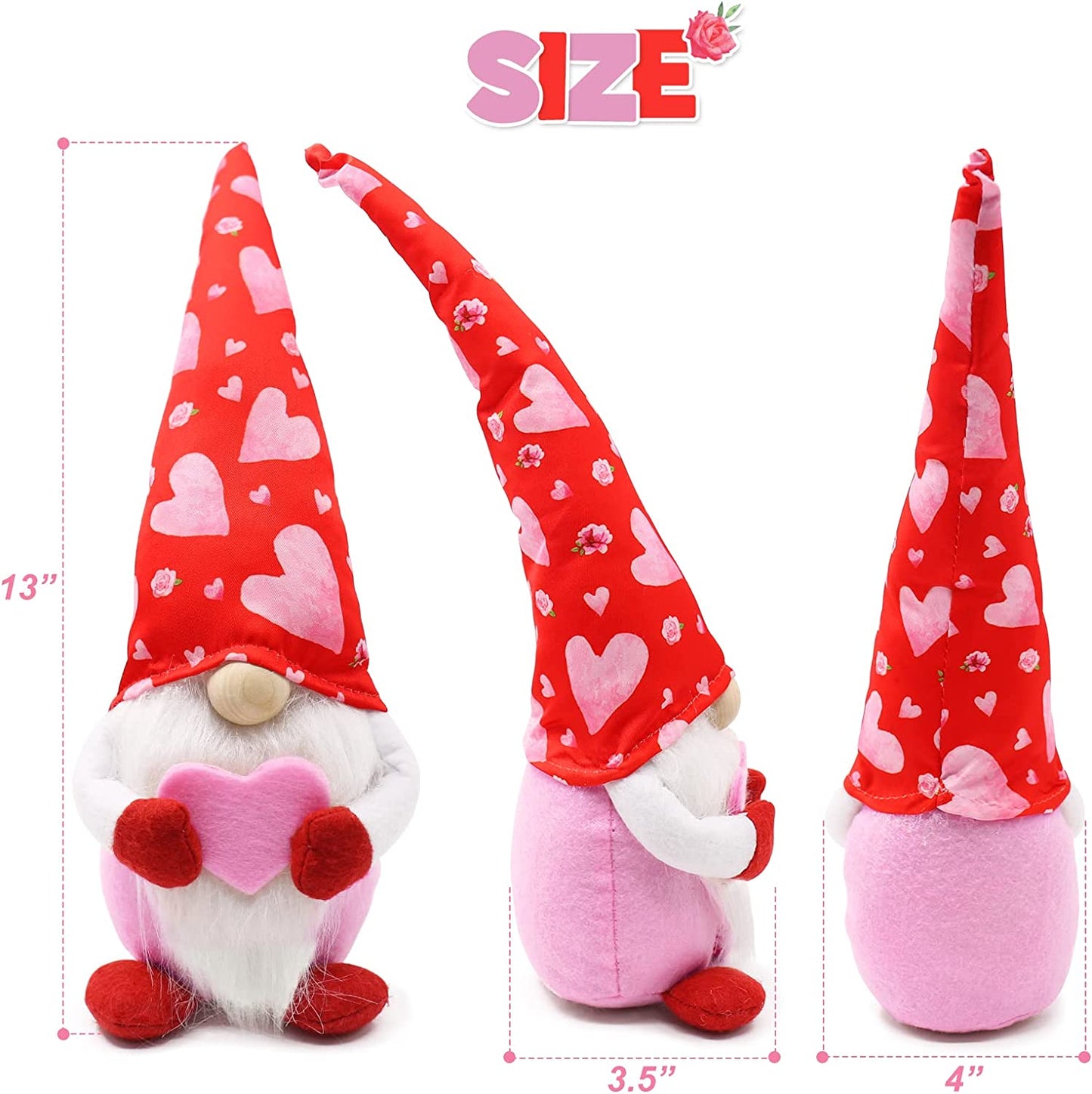 Valentine's gnome decorations - set of 2