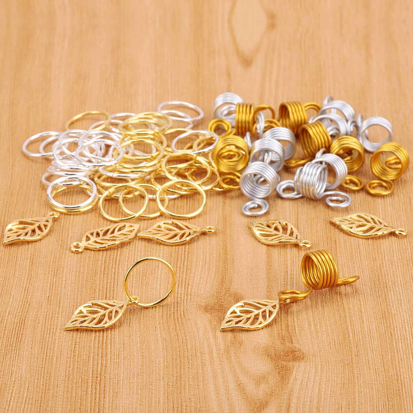 200pcs Loc Hair Jewelry for Women Braids, Gold Metal