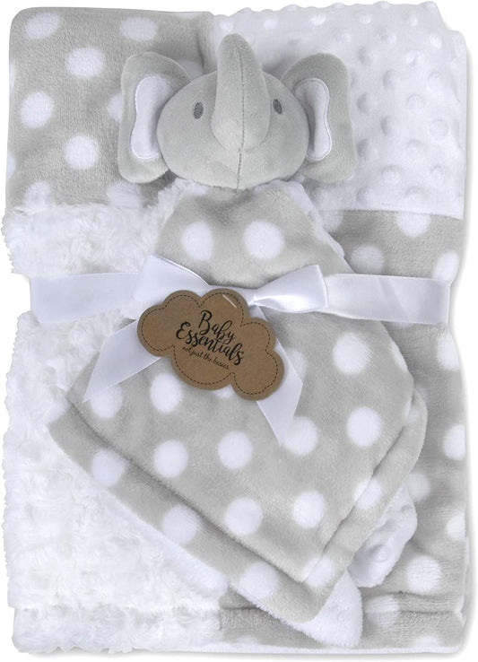 Baby Plush Set with Blanket Set (Grey Elephant)