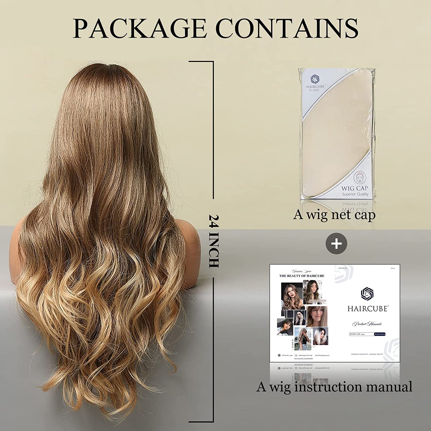 Long Wavy Synthetic Wig 24 Inches (Ombre Blonde)