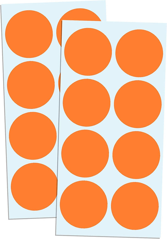 2" Round Coding Labels - Orange, 240-Pack