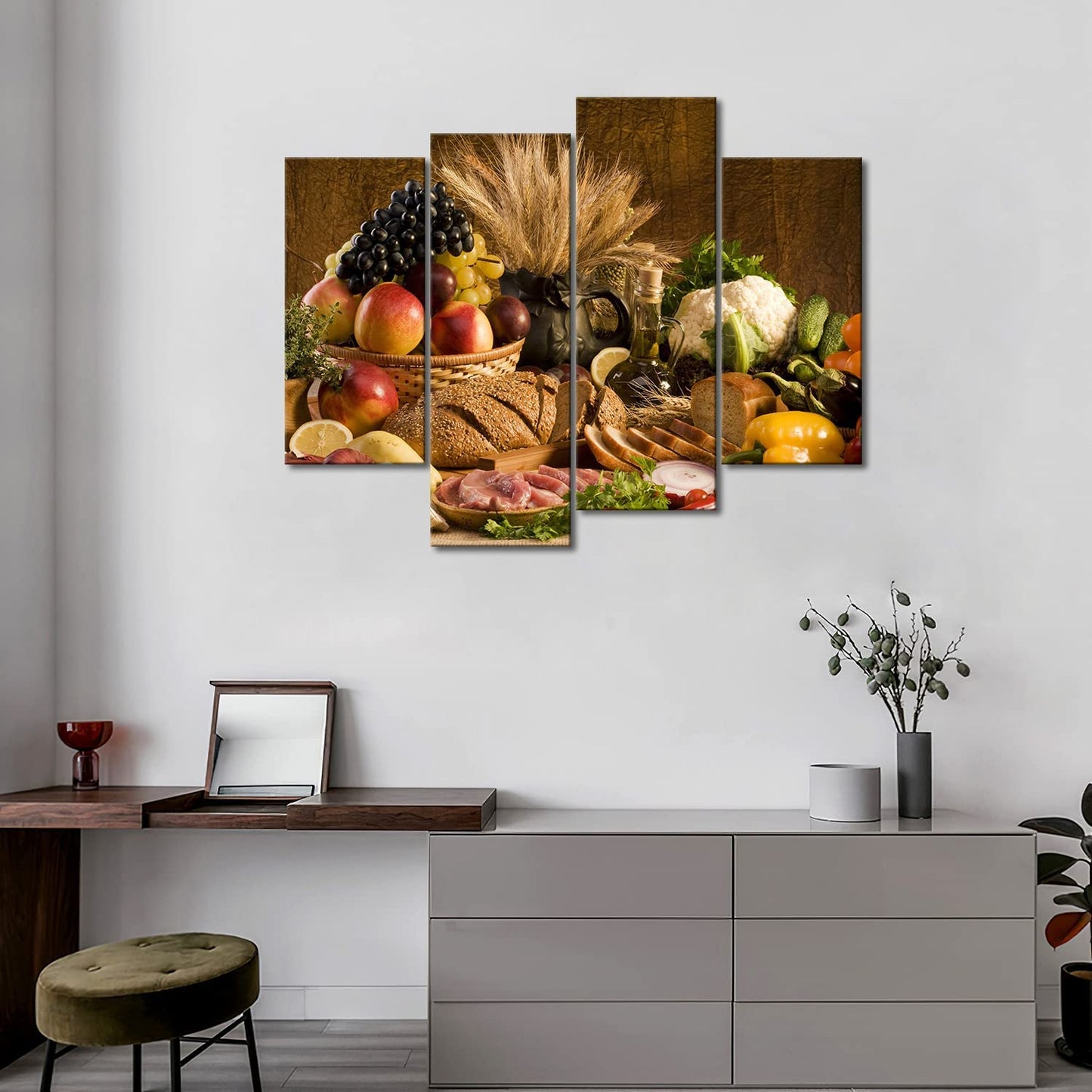 Canvas Wall Panels, Fresh Fruit Style, 4 pcs