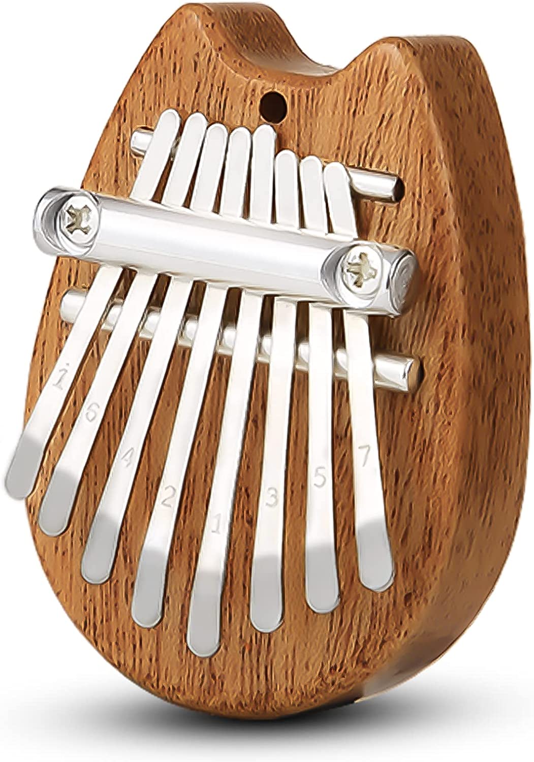 Mini Kalimba Thumb Piano 8 keys, portable solid wood wooden fox