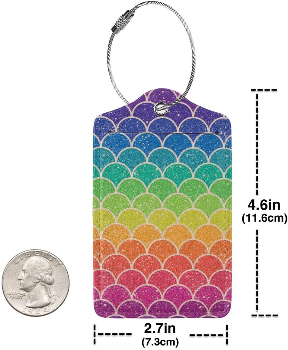 Luggage tag, 2 pieces, (rainbow fish scale)