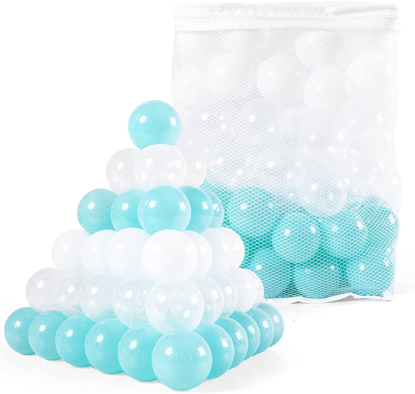 100 Pieces of Plastic Balls for Kids (Blue-100Balls)