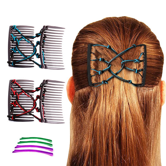 2 changeable hair clips and 4 hair clips ( Blue an Red)