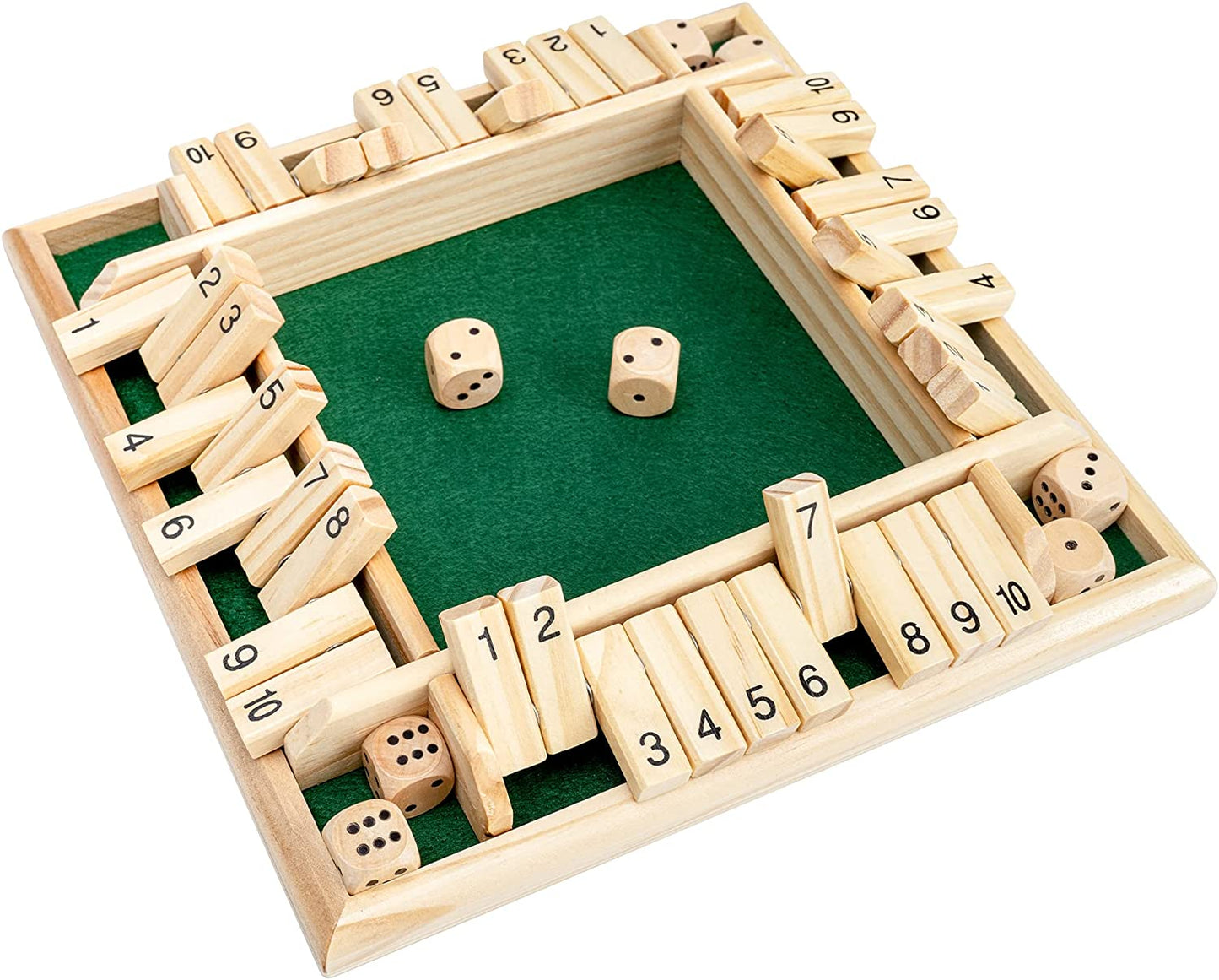 wooden board game; shut the box (2-4 players), 8.6 inches, Small