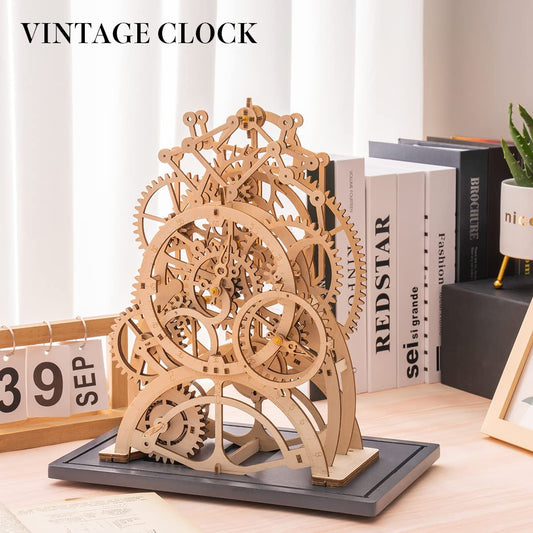 Wooden Puzzle Clock 166 Piece Engineering Educational Toy