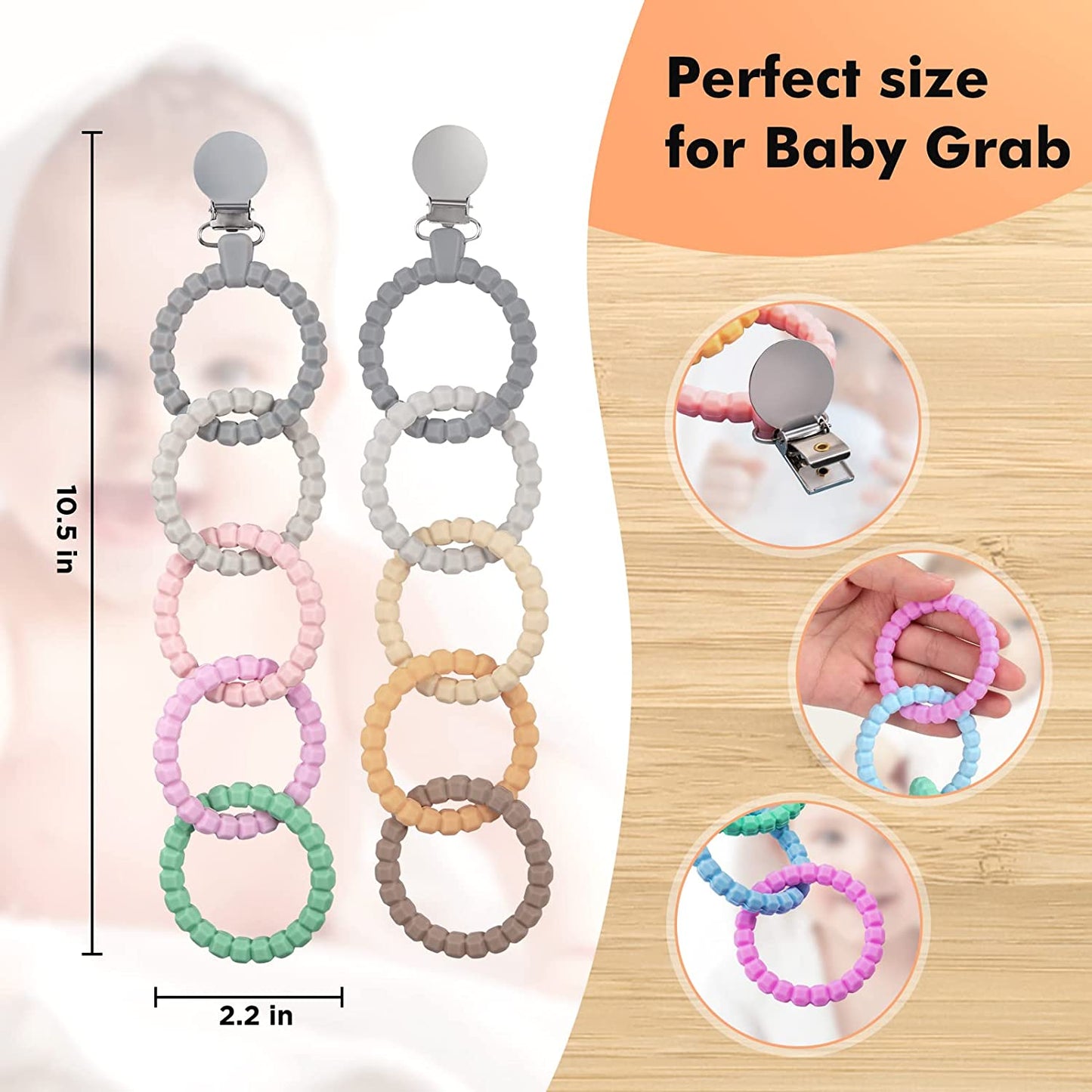 Baby Teething Toys,  (Light Color)