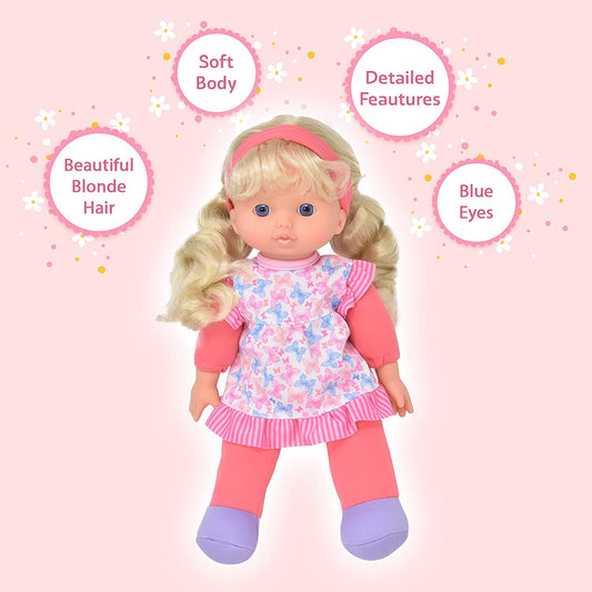 12-inch soft doll with blonde hair.