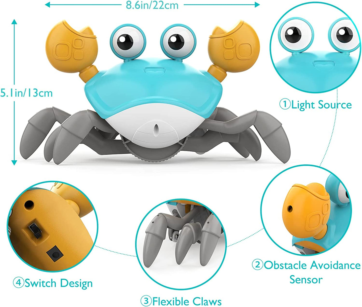 Interactive Crab Learn to Crawl Baby Game (Green)