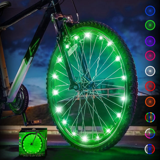 Battery Operated LED Bicycle Wheel Light, green