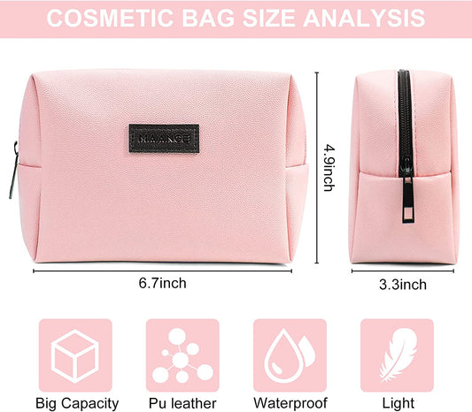 2 Small Travel Makeup Bag (Pink+Green)