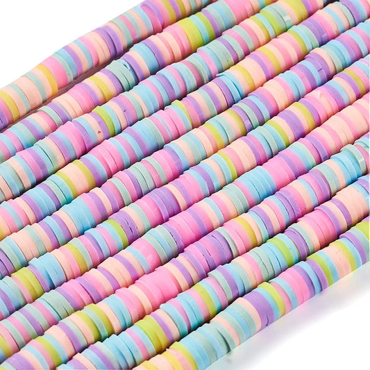 10 strands of 6mm clay beads, (pastel color theme) 6 mm