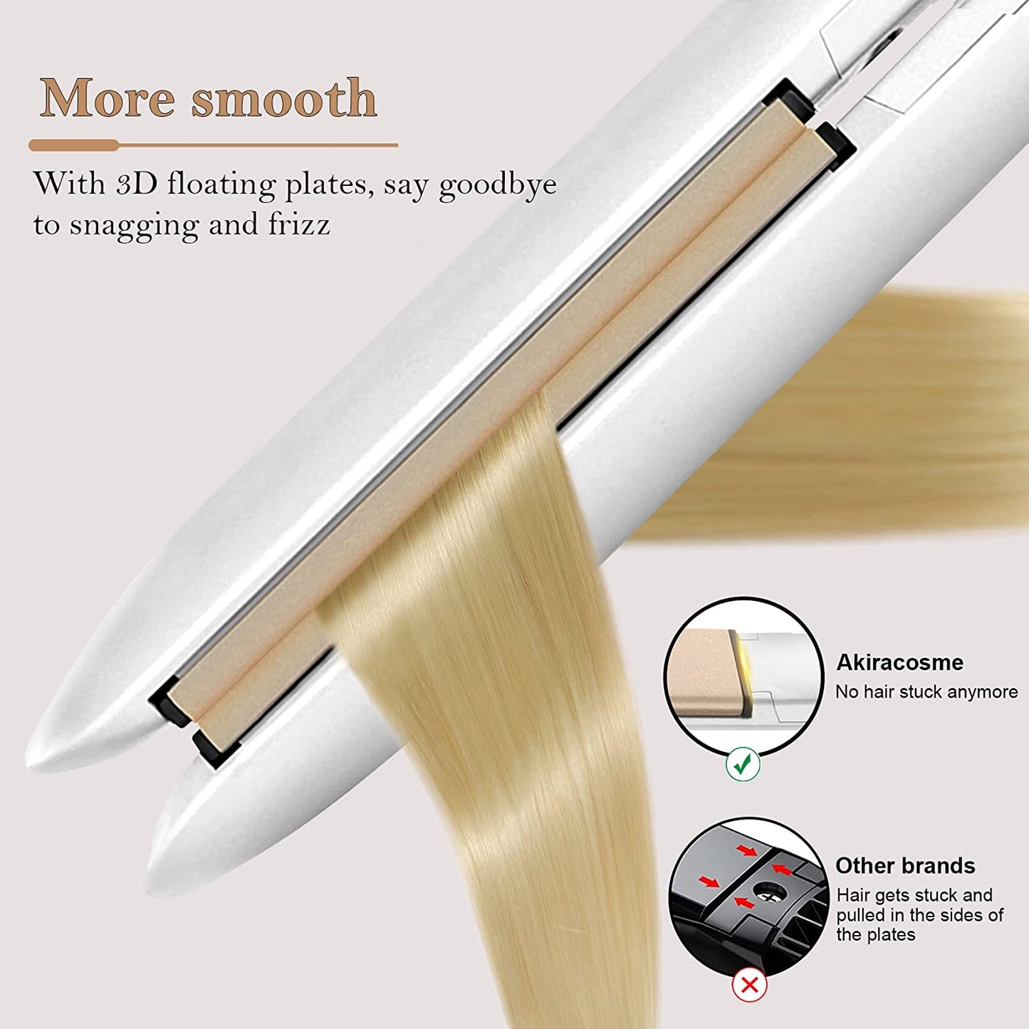 2-in-1 hair straightener, adjustable temperature up to 450 ℉