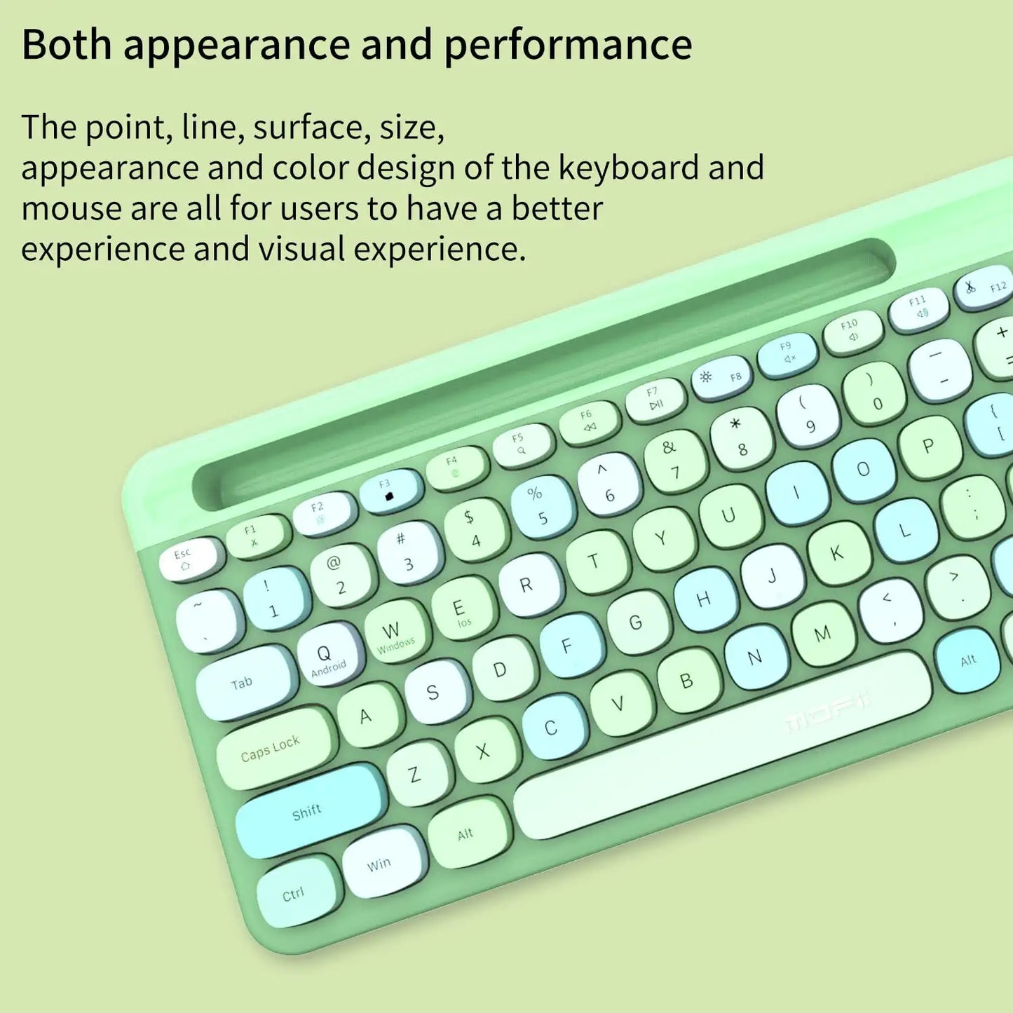 Wireless Keyboard and Mouse Combo, Color: Green Colorful