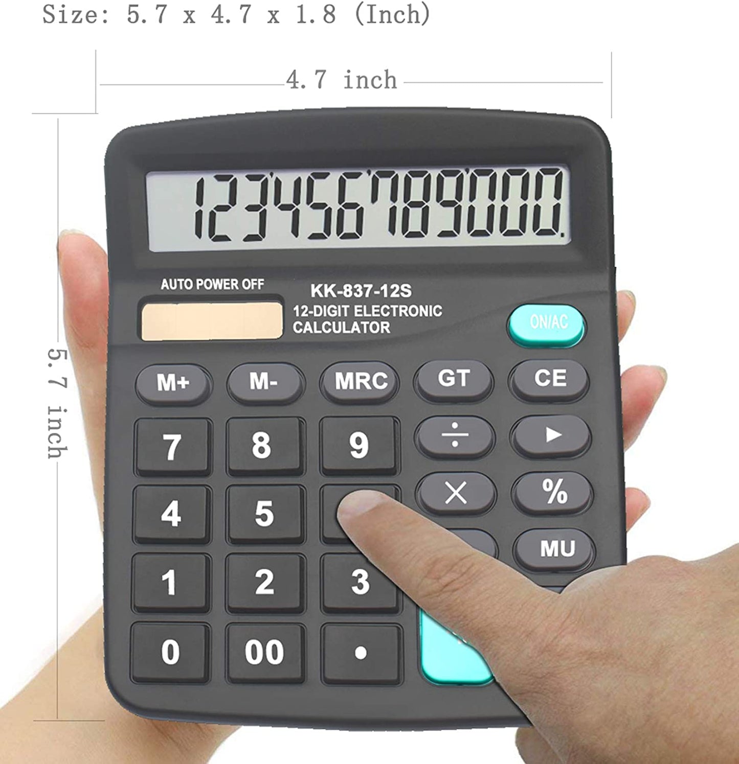 12 Digit Portable Desktop Calculator (2 Silver & 3 Black)